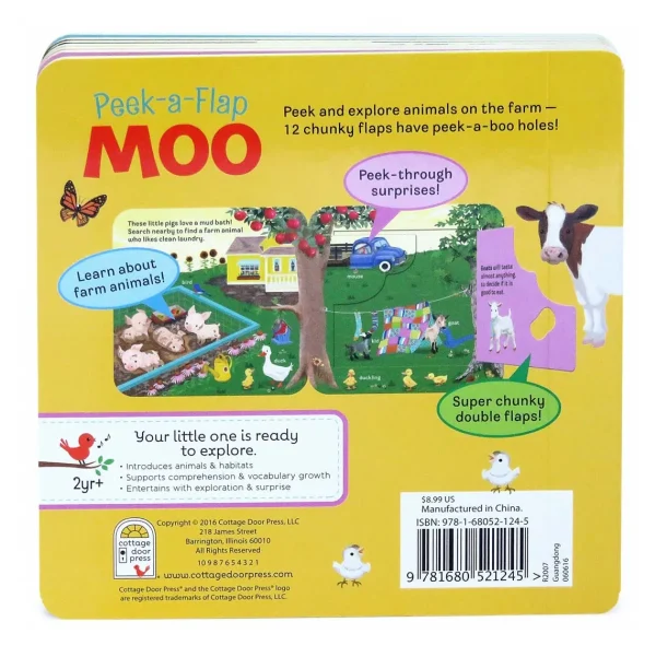Outback Toys Books, Calendars & Dvds<Moo Peek-a-Flap Board Book