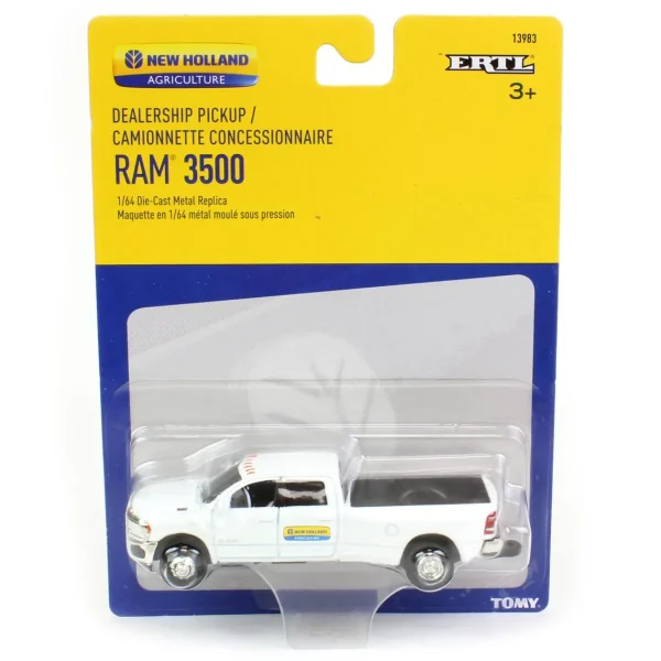 Manufacturer_ERTL Pickup Trucks<1/64 New Holland RAM 3500 Big Horn Dealership Pickup by ERTL
