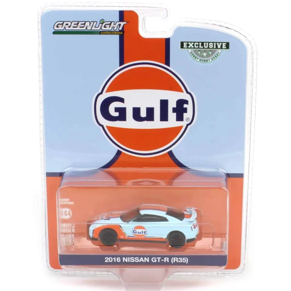 Manufacturer_Greenlight Collectibles Cars & Suvs<1/64 2016 Nissan GT-R R35, Gulf Oil, Hobby Exclusive
