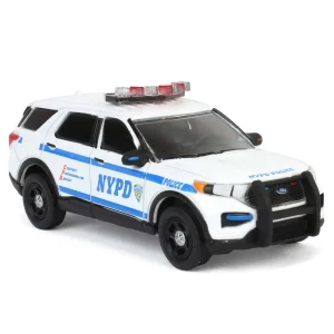 Manufacturer_Greenlight Collectibles Emergency Vehicles<1/64 2020 NYPD Ford Police Interceptor Utility with Decal Sheet, Hot Pursuit, Hobby Exclusive