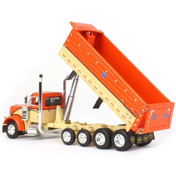 Manufacturer_DCP by First Gear Dump Trucks<1/64 Orange, Black & Tan Peterbilt 379 w/ Quad-Axle MAC Dump Body, DCP by First Gear