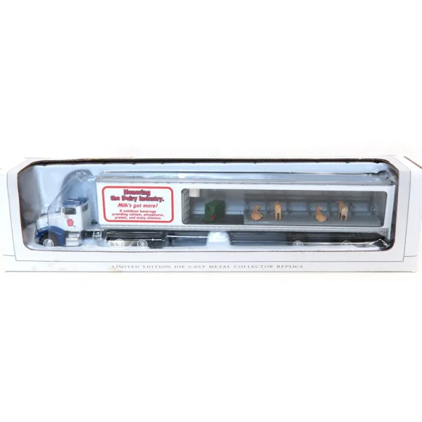 Manufacturer_SpecCast Box Trucks & Trailers | Lowboys & Flatbeds<1/64 Peterbilt 385 Semi Truck with Pewter Barn Scene, Jersey Cows & Silo, 2005 PA Farm Show
