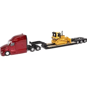 Manufacturer_Diecast Masters Crawlers & Dozers | Lowboys & Flatbeds<1/87 Peterbilt 579 UltraLoft Tandem Tractor with Lowboy Trailer & Caterpillar D5M Dozer