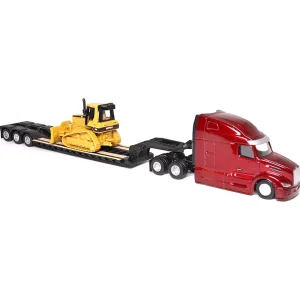 Manufacturer_Diecast Masters Crawlers & Dozers | Lowboys & Flatbeds<1/87 Peterbilt 579 UltraLoft Tandem Tractor with Lowboy Trailer & Caterpillar D5M Dozer