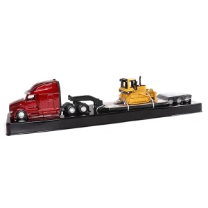 Manufacturer_Diecast Masters Crawlers & Dozers | Lowboys & Flatbeds<1/87 Peterbilt 579 UltraLoft Tandem Tractor with Lowboy Trailer & Caterpillar D5M Dozer