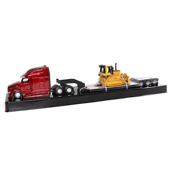 Manufacturer_Diecast Masters Crawlers & Dozers | Lowboys & Flatbeds<1/87 Peterbilt 579 UltraLoft Tandem Tractor with Lowboy Trailer & Caterpillar D5M Dozer