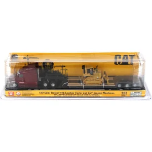 Manufacturer_Diecast Masters Crawlers & Dozers | Lowboys & Flatbeds<1/87 Peterbilt 579 UltraLoft Tandem Tractor with Lowboy Trailer & Caterpillar D5M Dozer
