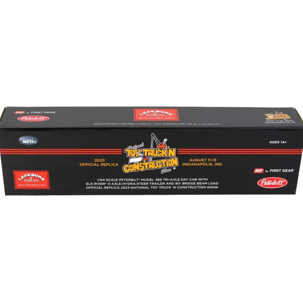 Manufacturer_DCP by First Gear Lowboys & Flatbeds<1/64 Peterbilt 389 w/ ERMC Hydra-Steer Trailer & 90' Beam Load, 2023 Nat'l Toy Truck 'N Construction Show