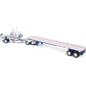 Manufacturer_DCP by First Gear Lowboys & Flatbeds<1/64 Peterbilt 359 with 48ft Utility Flatbed Trailer, USA Bicentennial Patriot, DCP by First Gear