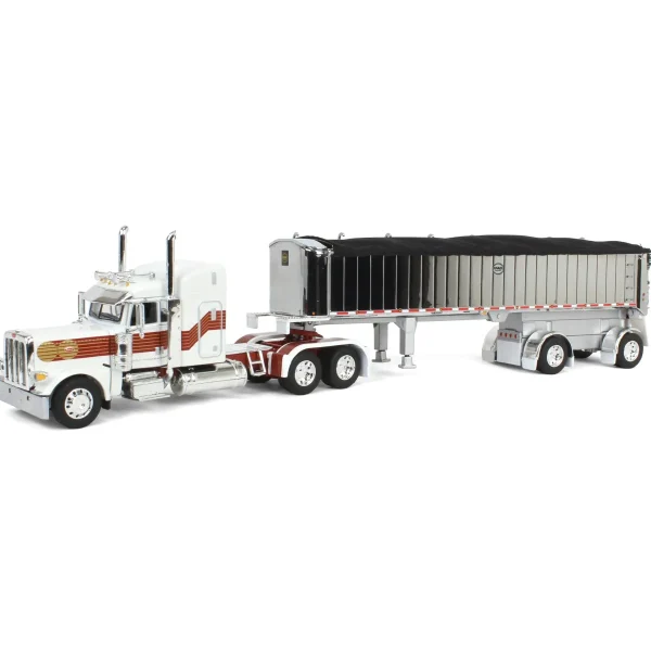 Manufacturer_DCP by First Gear Dump Trucks<1/64 Peterbilt 389 with MAC Coal End Dump Trailer, White/Red/Gold, DCP by First Gear