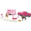 Manufacturer_New Ray Toys Inc. Pickup Trucks<1/25 Pink Truck & Trailer with Horses & Accessories by New Ray