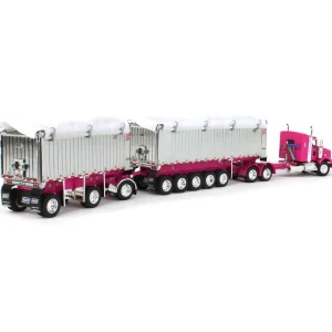Manufacturer_DCP by First Gear Dump Trucks<1/64 Pink/Chrome Kenworth T800 w/ Chrome East Genesis II End Dump Trailers, DCP by First Gear