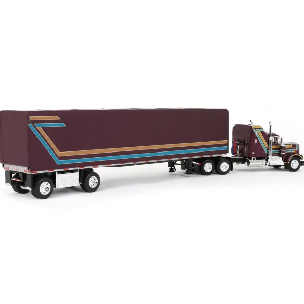 Manufacturer_DCP by First Gear Box Trucks & Trailers<1/64 Plum Kenworth W900A with Aerodyne Sleeper & 53ft Utility Roll Tarp Trailer, DCP by First Gear