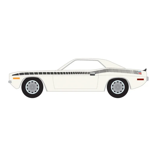 Manufacturer_Greenlight Collectibles Cars & Suvs<1/64 1970 Plymouth AAR ‘Cuda, Alpine White, GreenLight Muscle Series 29