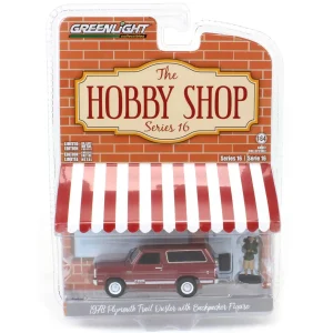 Manufacturer_Greenlight Collectibles Cars & Suvs<1/64 1978 Plymouth Trail Duster with Backpacker Figure, Canyon Red Sunfire, Hobby Shop Series 16