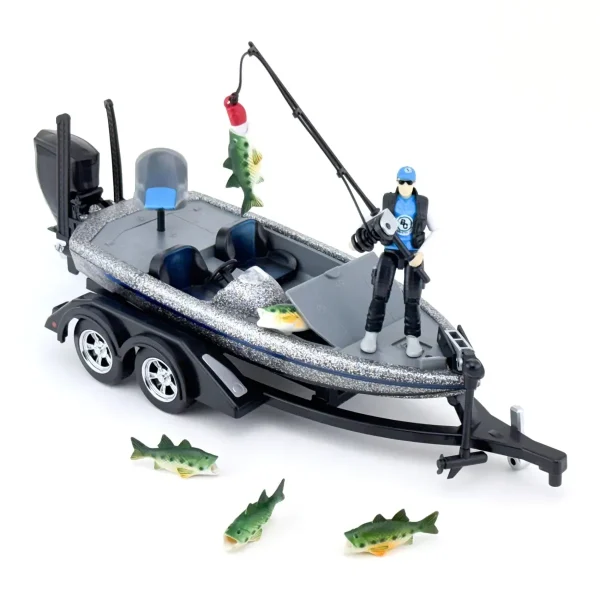 Manufacturer_Big Country Toys Big Country Toys<1/20 Professional Bass Boat with Angler, Fish, Fishing Pole, and Boat Trailer by Big Country Toys