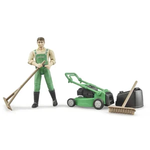 Manufacturer_Bruder Toys Lawn & Garden<1/16 Push Lawn Mower with Gardener & Accessories by Bruder