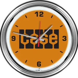 Outback Toys Farm Art & DéCor<16" Chrome Steel Case Block Style Logo Neon Clock