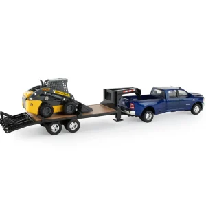 Manufacturer_ERTL Loaders<1/32 RAM 3500 Dually Quad Cab w/ Lowboy & New Holland L230 Skid Steer