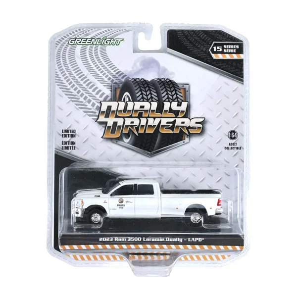 Manufacturer_Greenlight Collectibles Cars & Suvs | Emergency Vehicles<1/64 2023 Ram 3500 Laramie Dually, Los Angeles Police Department, Dually Drivers Series 15