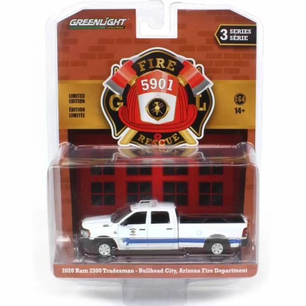 Manufacturer_Greenlight Collectibles Pickup Trucks<1/64 2020 Ram 2500 Tradesman, Bullhead Fire Department, AZ, Fire & Rescue Series 3