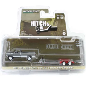 Manufacturer_Greenlight Collectibles Cars & Suvs | Pickup Trucks<Raw Chase Unit ~ 1/64 1991 Dodge Ram Power Ram 250 with Heavy Duty Car Hauler, Hitch & Tow Series 31