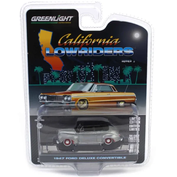 Manufacturer_Greenlight Collectibles Cars & Suvs<Raw Chase Unit ~ 1/64 1947 Ford Deluxe Convertible Lowrider, Black & Red, California Lowriders Series 5