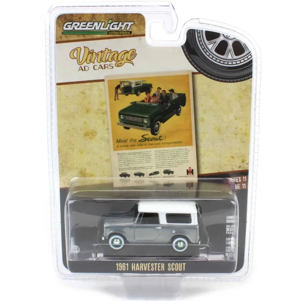Manufacturer_Greenlight Collectibles Cars & Suvs<Raw Chase Unit ~ 1/64 1961 Harvester Scout “Meet the Scout!", Vintage Ad Cars Series 11