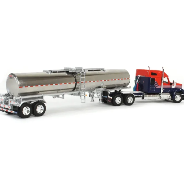 Manufacturer_DCP by First Gear Tanker Trucks<1/64 Red & Blue Kenworth W990 76in Sleeper with Brenner Chemical Tank Trailer, DCP by First Gear