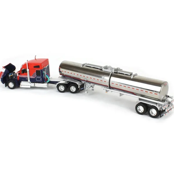 Manufacturer_DCP by First Gear Tanker Trucks<1/64 Red & Blue Kenworth W990 76in Sleeper with Brenner Chemical Tank Trailer, DCP by First Gear