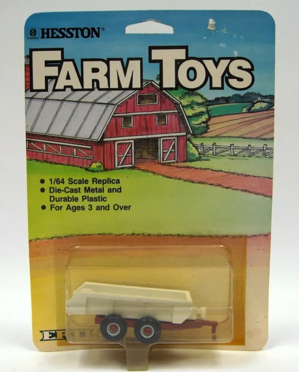 Manufacturer_ERTL Implements<1/64 Red & Cream Tandem Axle Manure Spreader by ERTL
