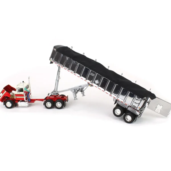 Manufacturer_DCP by First Gear Dump Trucks<1/64 Red & White Ford LTL 900 with East End Dump Trailer, DCP by First Gear
