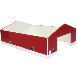 Outback Toys Wooden Barns & Large Accessories<1/64 Red & White 60ft x 80ft Wooden Implement Shed