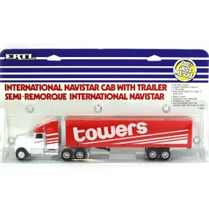 Manufacturer_ERTL Box Trucks & Trailers<1/64 Red & White International Navistar Cab with Trailer - Towers