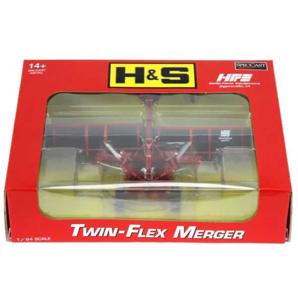 Manufacturer_SpecCast Implements<Red Chrome Chase Unit ~ 1/64 High Detail H&S Twin Flex Hay Merger