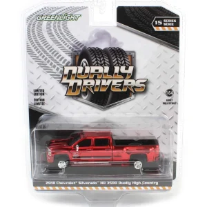 Manufacturer_Greenlight Collectibles Cars & Suvs | Pickup Trucks<Red Chrome Super Chase ~ 1/64 2018 Chevrolet Silverado 3500 HD Dually High Country, Cajun Red Metallic, Dually Drivers Series 15