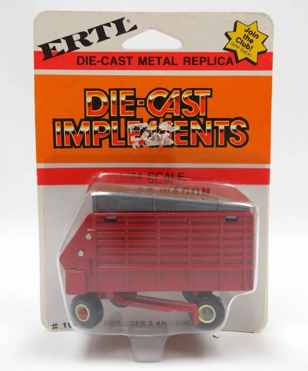 Manufacturer_ERTL Implements<1/64 Red Die-cast Forage Wagon with White Rims