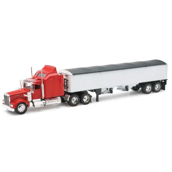 Manufacturer_New Ray Toys Inc. Agricultural Trucks<1/32 Red Kenworth W900 Semi with Grain Hopper Trailer by New Ray