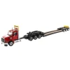 Manufacturer_Diecast Masters Lowboys & Flatbeds<1/50 Red Western Star 49X SB Tridem & XL 120 HDG Trailer w/ Single & Tandem Axle Boosters