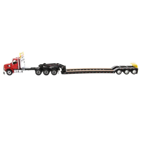 Manufacturer_Diecast Masters Lowboys & Flatbeds<1/50 Red Western Star 49X SB Tridem & XL 120 HDG Trailer w/ Single & Tandem Axle Boosters