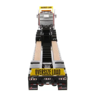 Manufacturer_Diecast Masters Lowboys & Flatbeds<1/50 Red Western Star 49X SB Tridem & XL 120 HDG Trailer w/ Single & Tandem Axle Boosters