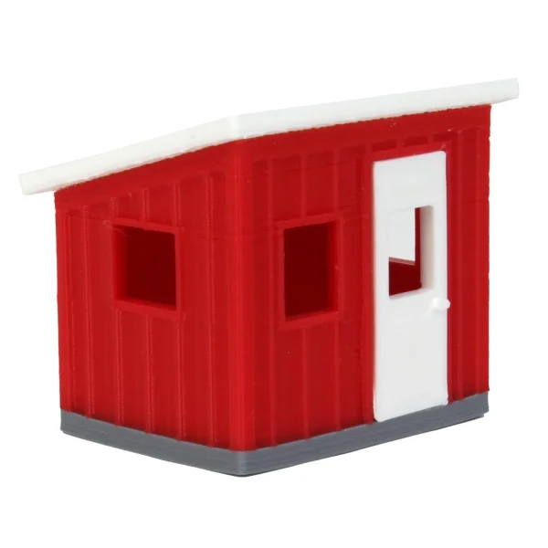 Outback Toys 3D Print & Small Accessories<1/64 Red/White Chicken Coop Shed, 3D Printed