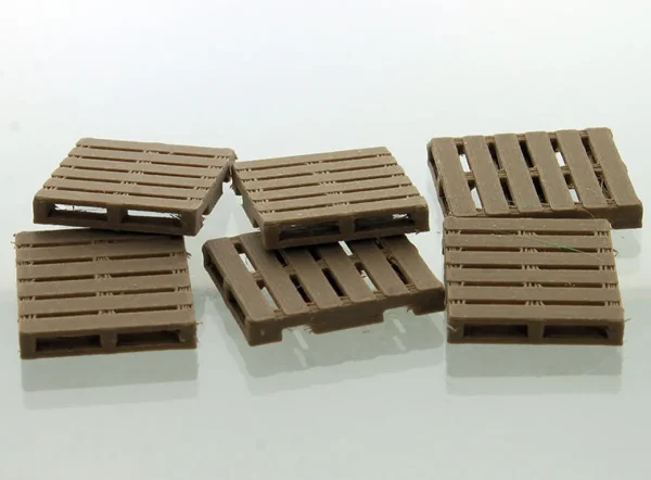 Outback Toys Vehicle Accessories<1/50 Set of 6 Brown Plastic Freight Pallets, 3D Printed in the USA