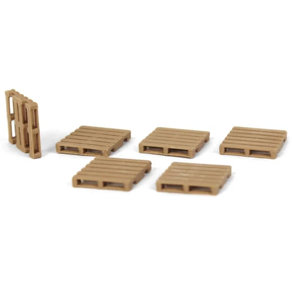 Outback Toys Vehicle Accessories<1/64 Set of 6 Brown Plastic Freight Pallets, 3D Printed in the USA