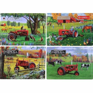 Outback Toys Branded Signs<Set of 4 IH McCormick Farmall Embossed Metal Signs, 16.75in x 12in