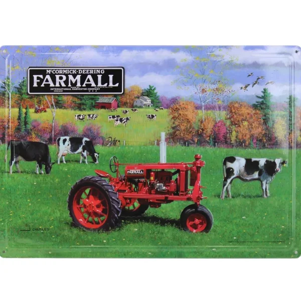 Outback Toys Branded Signs<Set of 4 IH McCormick Farmall Embossed Metal Signs, 16.75in x 12in