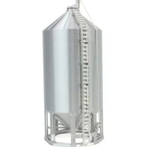 Outback Toys 3D Print & Small Accessories<1/64 Smooth Wall Multi-Purpose Silver 4100 Bushel Bin, 3D Printed