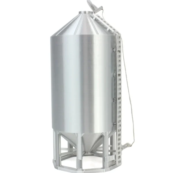 Outback Toys 3D Print & Small Accessories<1/64 Smooth Wall Multi-Purpose Silver 4100 Bushel Bin, 3D Printed
