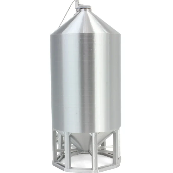 Outback Toys 3D Print & Small Accessories<1/64 Smooth Wall Multi-Purpose Silver 4100 Bushel Bin, 3D Printed