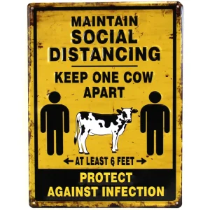 Outback Toys Farm Art & DéCor<Social Distancing Vertical Embossed 12" x 16" Metal Sign